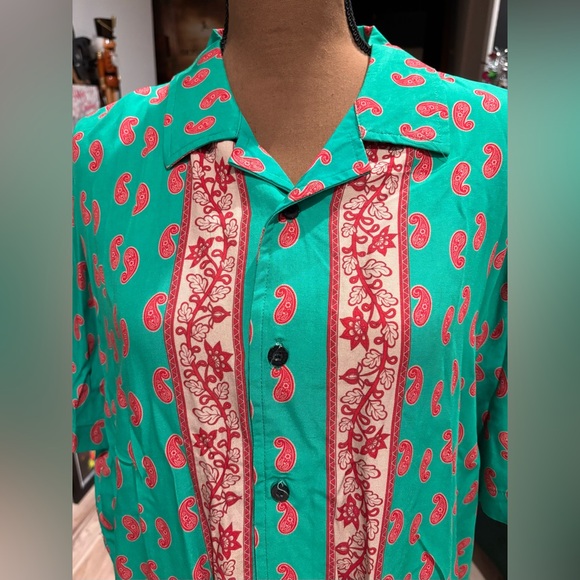 NWT MAISON ARTICLE BLOCK PAISLEY RAYON SHORT SLEEVE 2XL. Gorgeous shirt! - Picture 3 of 12